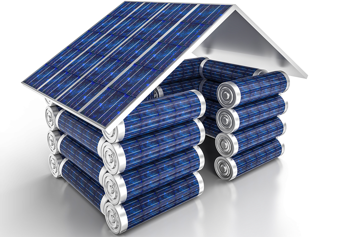 Solar power is saved in batteries